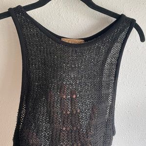 Anna Kari Eyelet Tank in Black